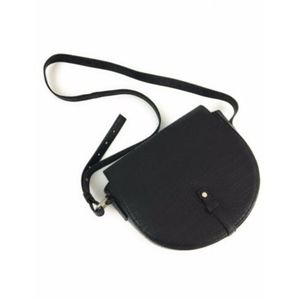 Iris & Pink Black Snake Textured Saddle Purse Bag